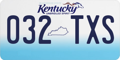 KY license plate 032TXS