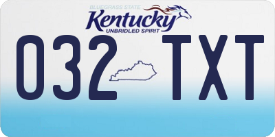 KY license plate 032TXT