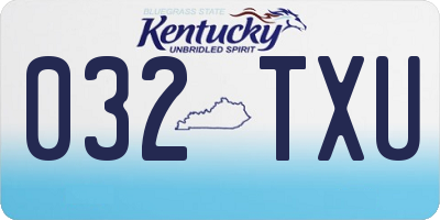 KY license plate 032TXU