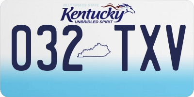 KY license plate 032TXV