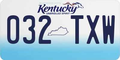 KY license plate 032TXW