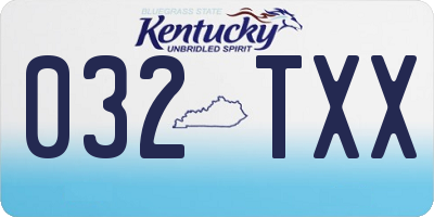 KY license plate 032TXX