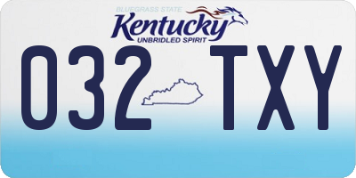KY license plate 032TXY