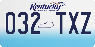 KY license plate 032TXZ