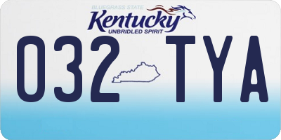 KY license plate 032TYA