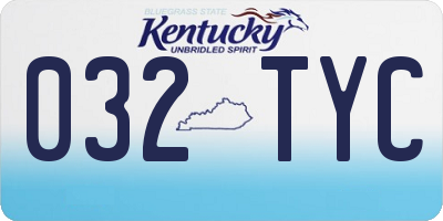 KY license plate 032TYC