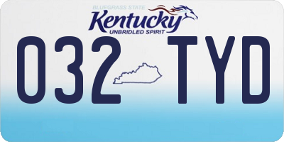 KY license plate 032TYD