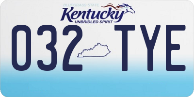 KY license plate 032TYE