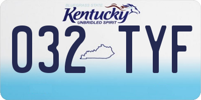 KY license plate 032TYF
