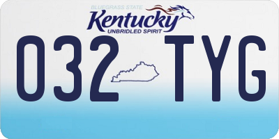 KY license plate 032TYG
