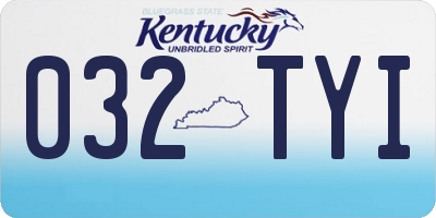 KY license plate 032TYI