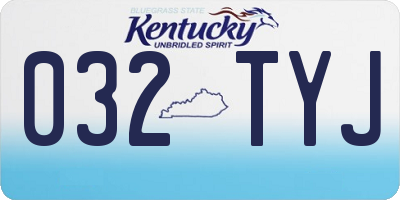 KY license plate 032TYJ