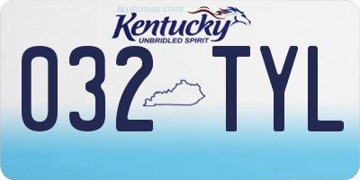 KY license plate 032TYL