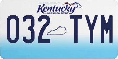 KY license plate 032TYM