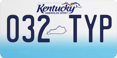 KY license plate 032TYP