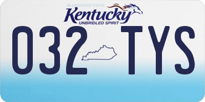 KY license plate 032TYS