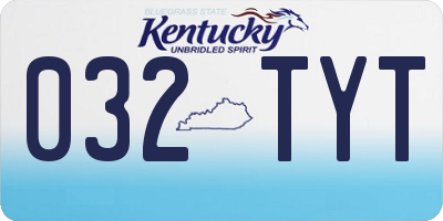 KY license plate 032TYT
