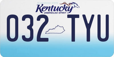 KY license plate 032TYU