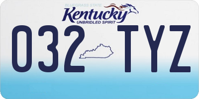KY license plate 032TYZ