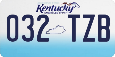 KY license plate 032TZB