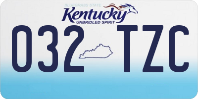 KY license plate 032TZC