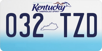 KY license plate 032TZD