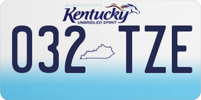 KY license plate 032TZE