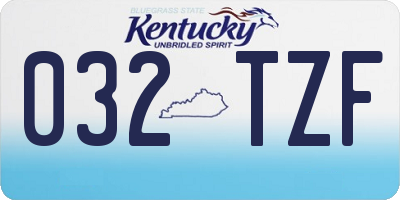 KY license plate 032TZF