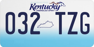 KY license plate 032TZG