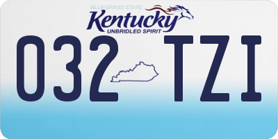 KY license plate 032TZI