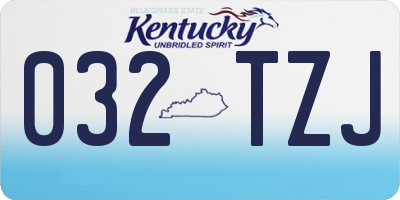KY license plate 032TZJ