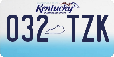 KY license plate 032TZK