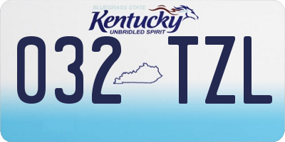 KY license plate 032TZL