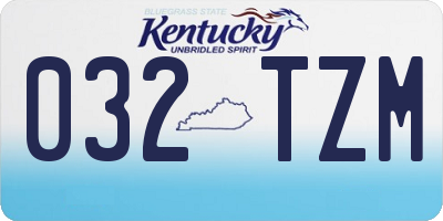 KY license plate 032TZM