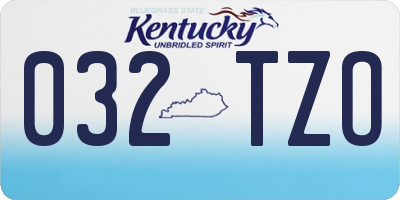 KY license plate 032TZO
