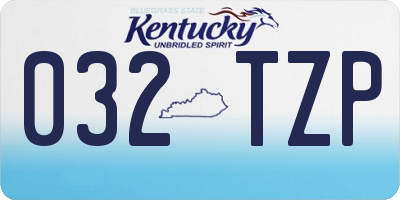 KY license plate 032TZP