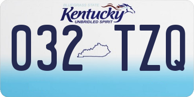KY license plate 032TZQ