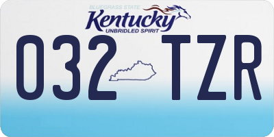KY license plate 032TZR