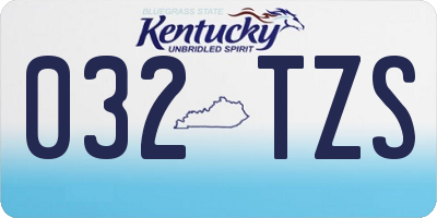KY license plate 032TZS