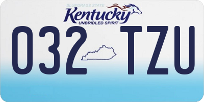 KY license plate 032TZU