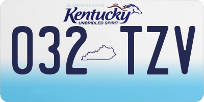KY license plate 032TZV