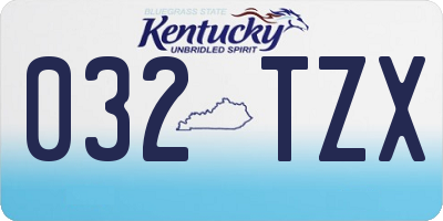 KY license plate 032TZX