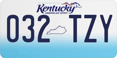 KY license plate 032TZY