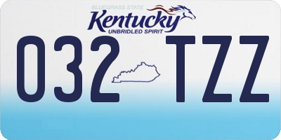 KY license plate 032TZZ
