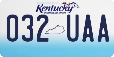 KY license plate 032UAA