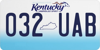 KY license plate 032UAB