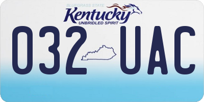 KY license plate 032UAC