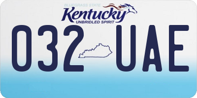 KY license plate 032UAE