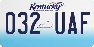 KY license plate 032UAF