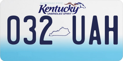 KY license plate 032UAH